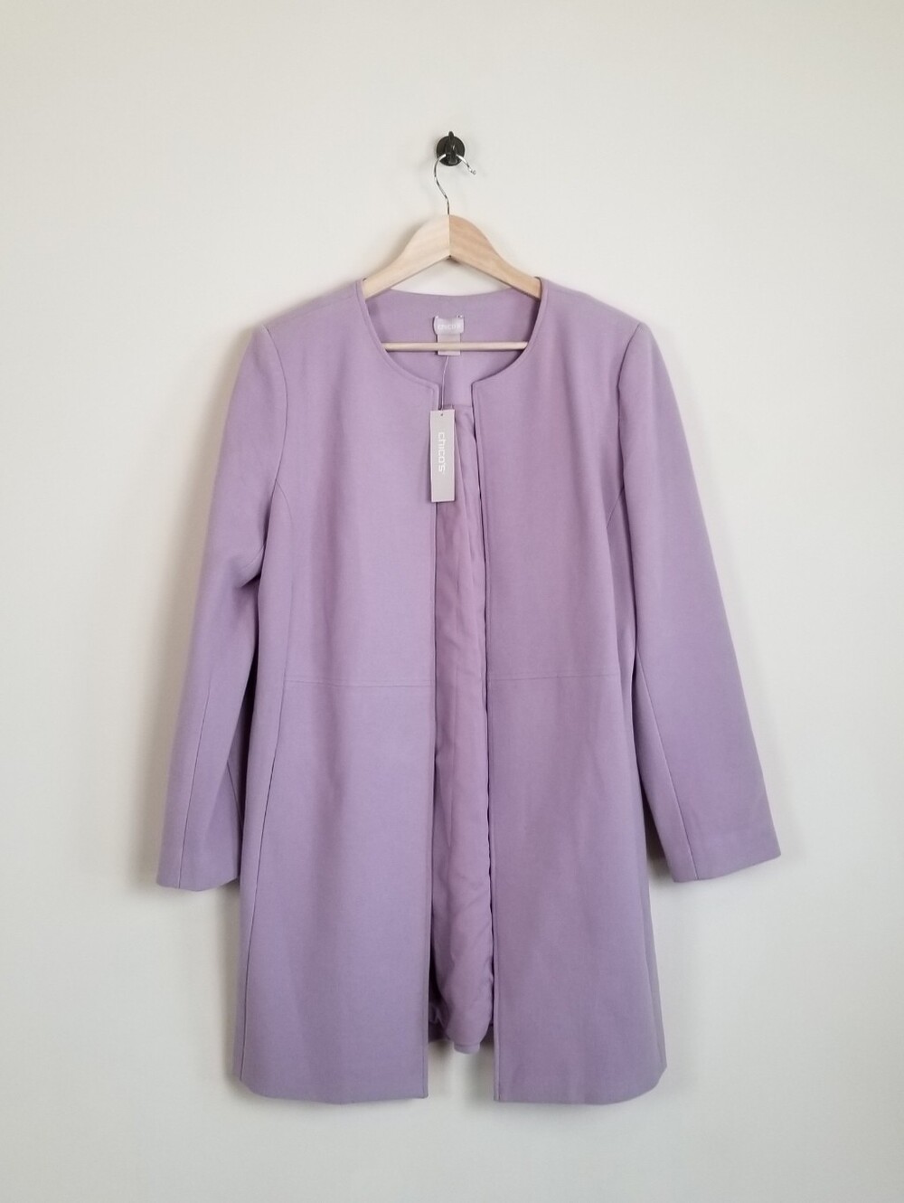 Chico's Knit Plush Topper Jacket Violet Ice Size Medium Chico's Size 1
